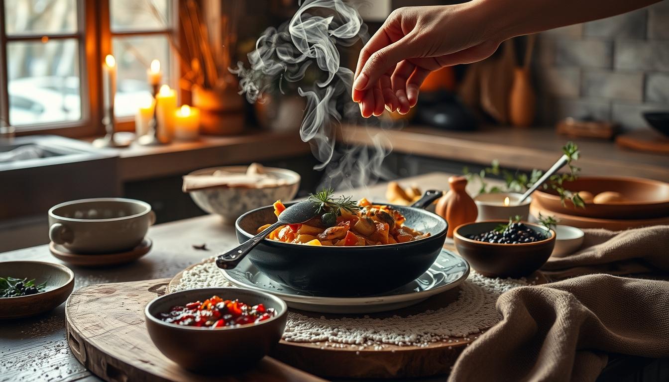 Measured baking ingredients prepared on a counter
